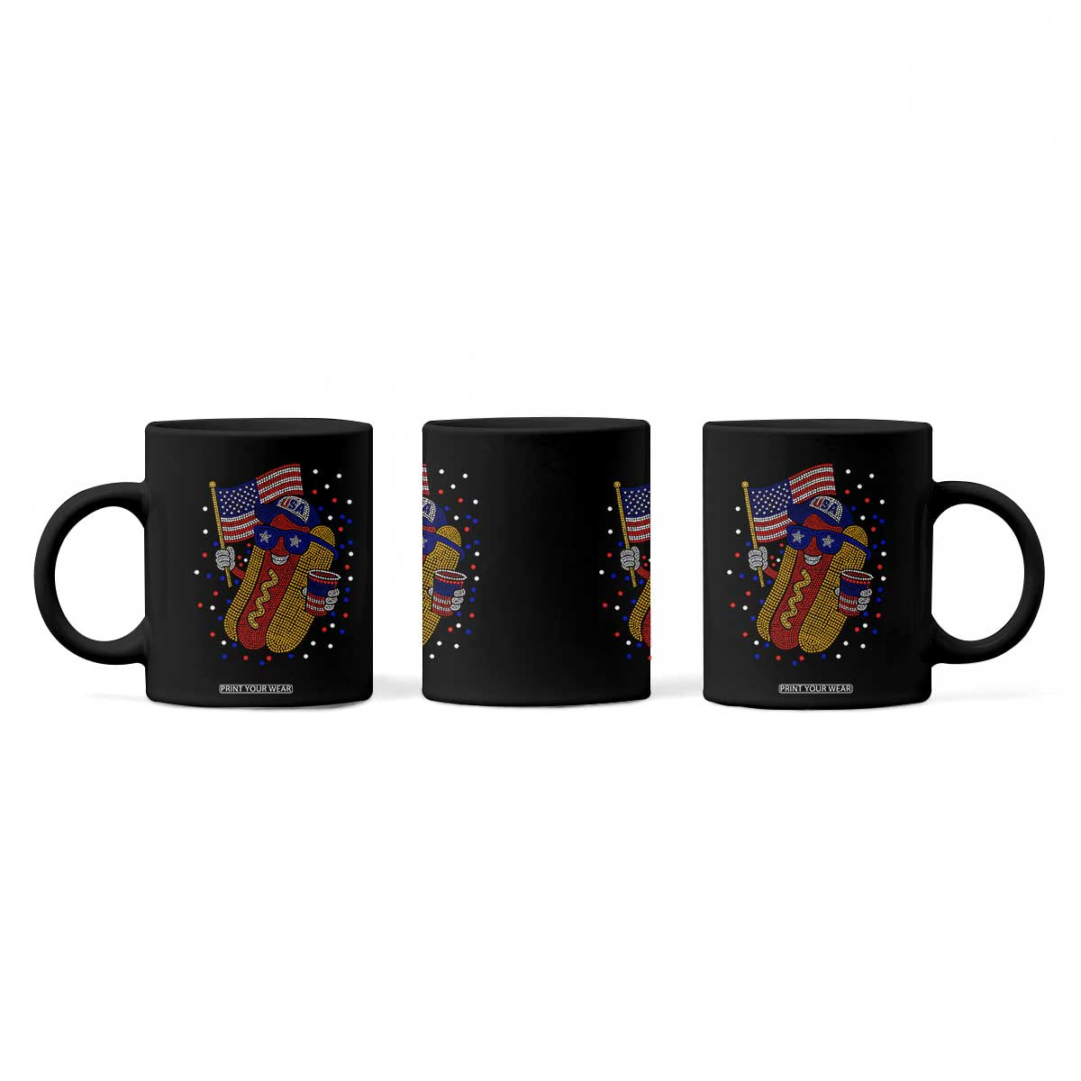 International Dot Day Hotdog Coffee Mug Red White Blue Polka Dots