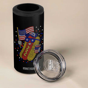 International Dot Day Hotdog 4 in 1 Can Cooler Tumbler Red White Blue Polka Dots