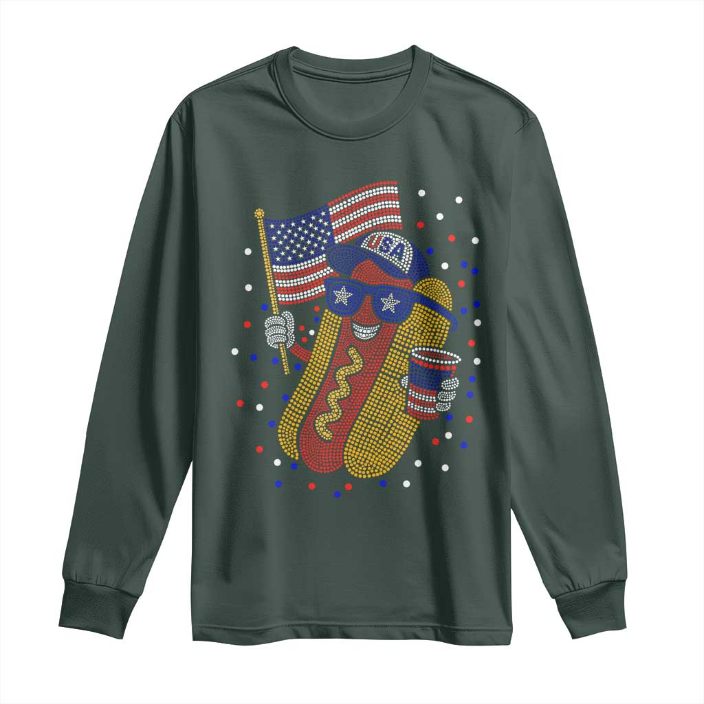 International Dot Day Hotdog Long Sleeve Shirt Red White Blue Polka Dots