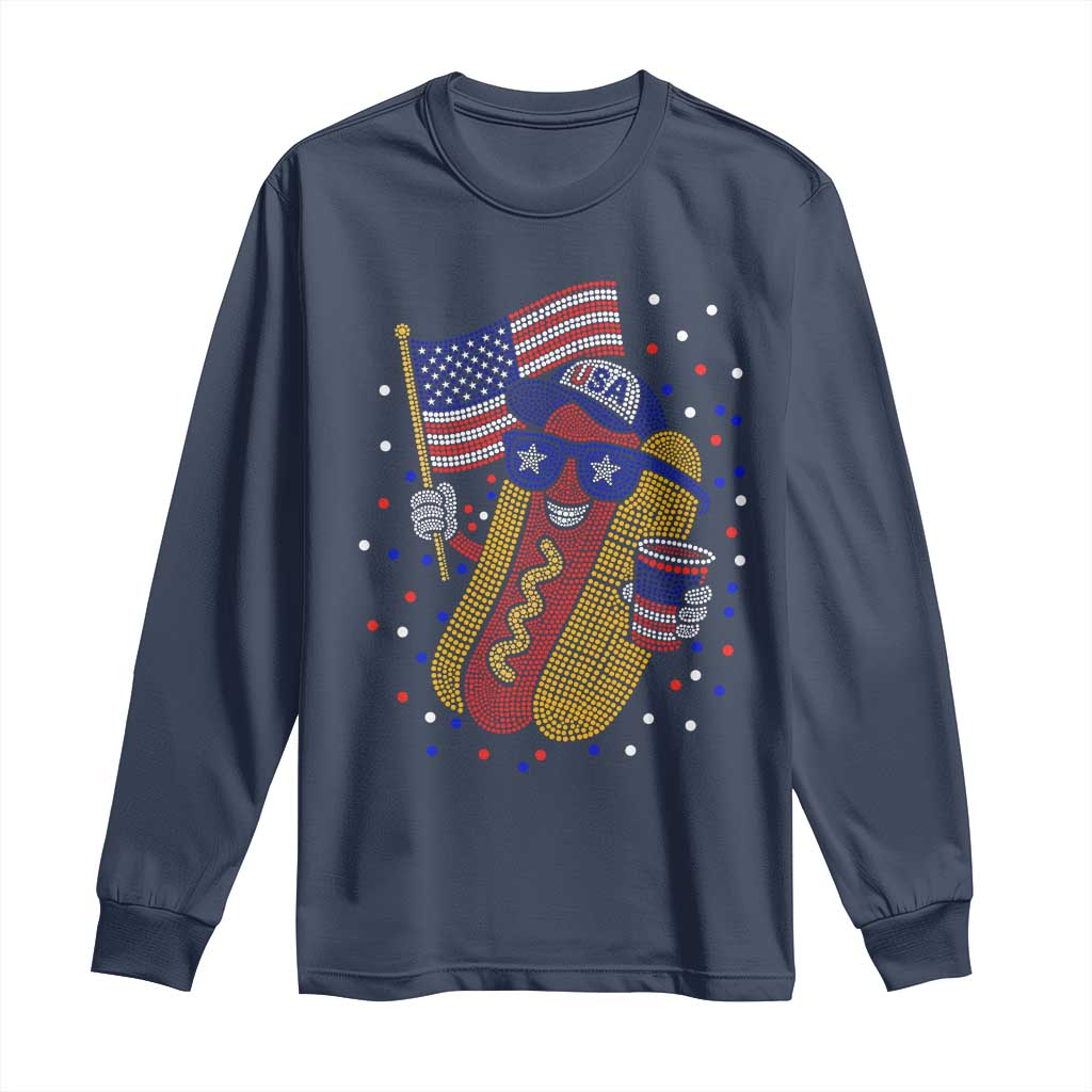 International Dot Day Hotdog Long Sleeve Shirt Red White Blue Polka Dots