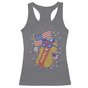 International Dot Day Hotdog Racerback Tank Top Red White Blue Polka Dots