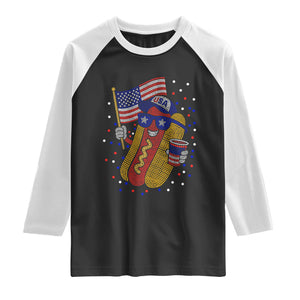 International Dot Day Hotdog Raglan Shirt Red White Blue Polka Dots