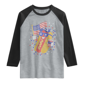 International Dot Day Hotdog Raglan Shirt Red White Blue Polka Dots
