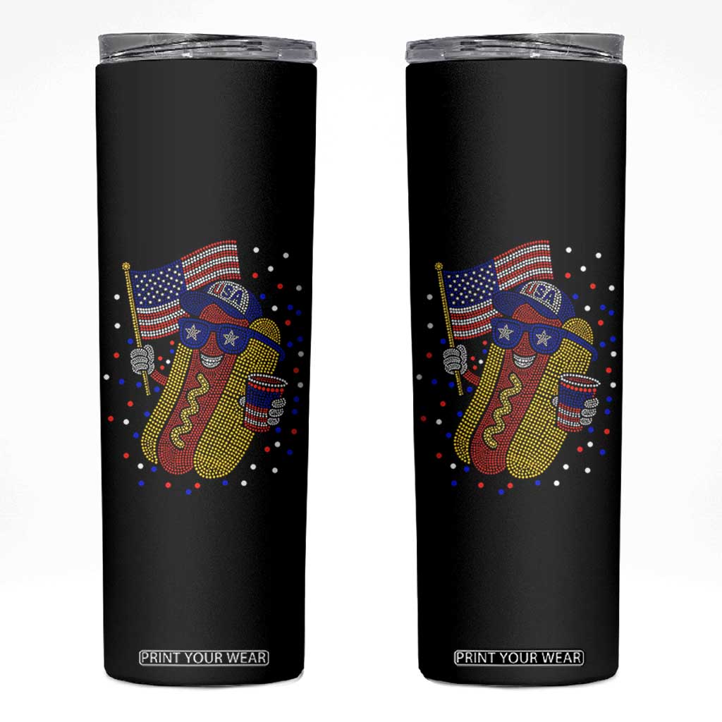 International Dot Day Hotdog Skinny Tumbler Red White Blue Polka Dots TS12 Black Print Your Wear