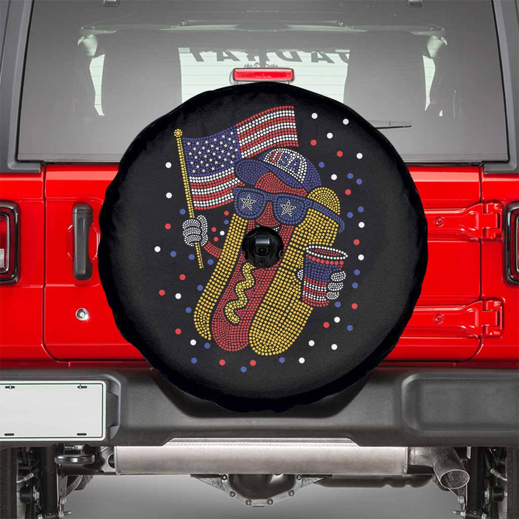 International Dot Day Hotdog Spare Tire Cover Red White Blue Polka Dots