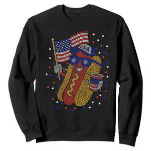 International Dot Day Hotdog Sweatshirt Red White Blue Polka Dots
