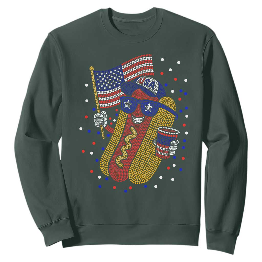 International Dot Day Hotdog Sweatshirt Red White Blue Polka Dots