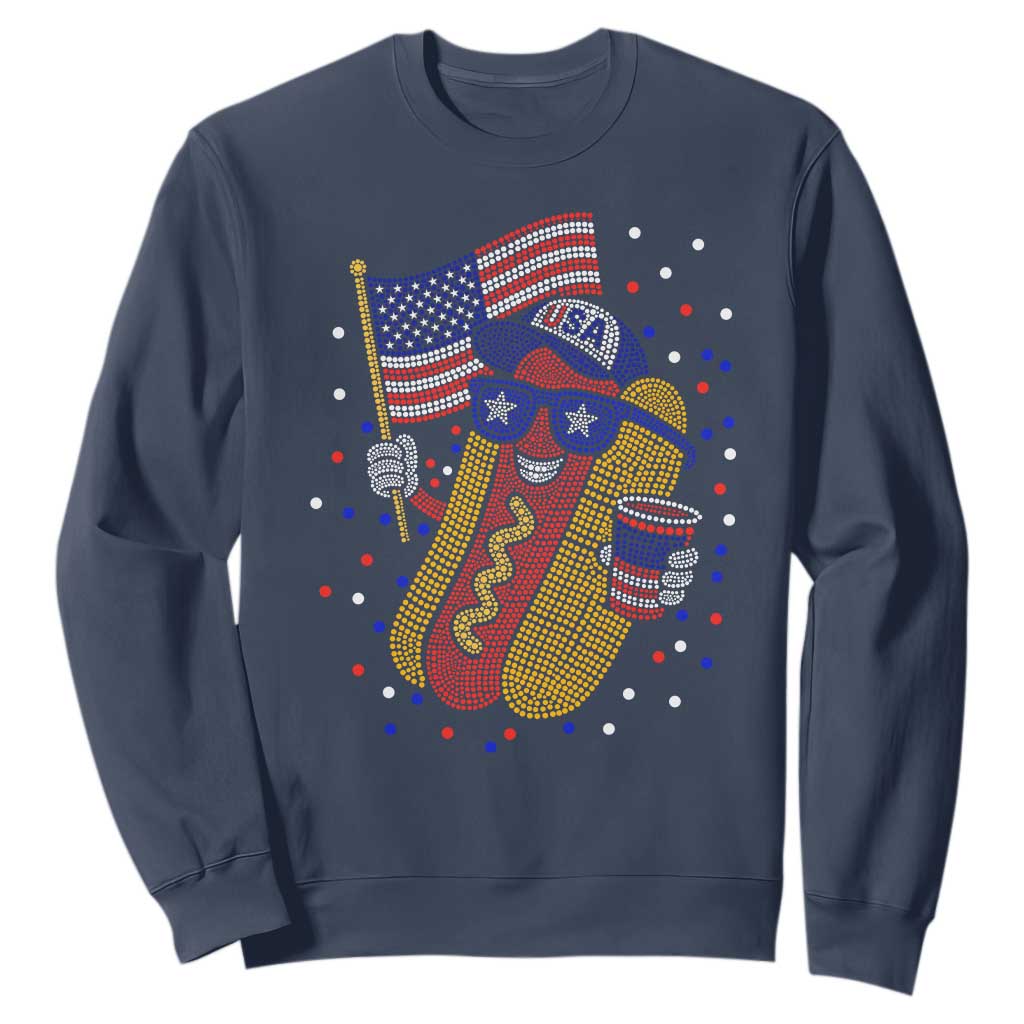 International Dot Day Hotdog Sweatshirt Red White Blue Polka Dots