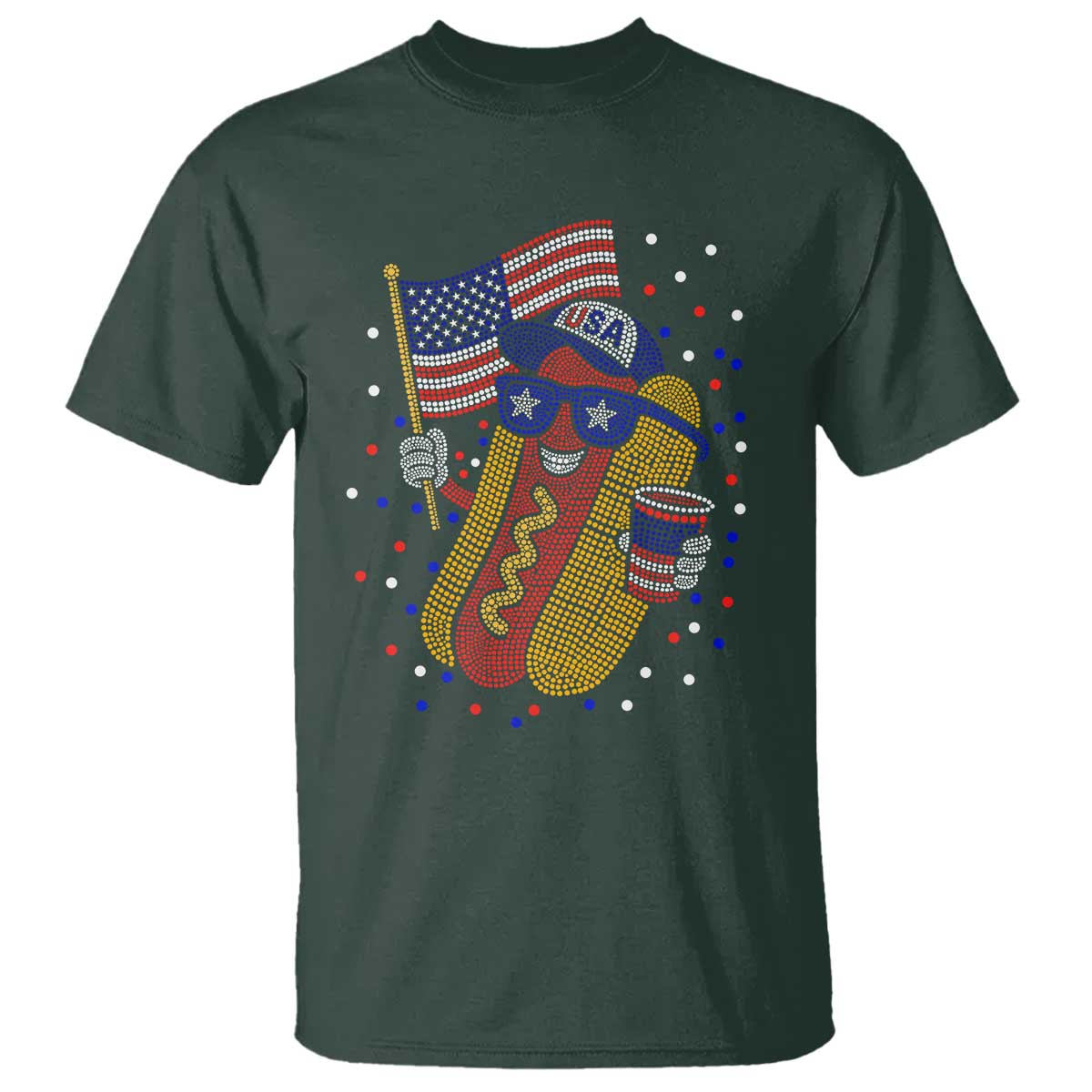 International Dot Day Hotdog T Shirt Red White Blue Polka Dots