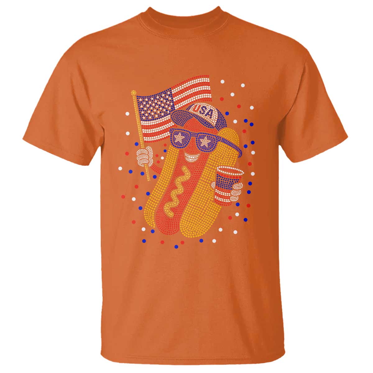 International Dot Day Hotdog T Shirt Red White Blue Polka Dots