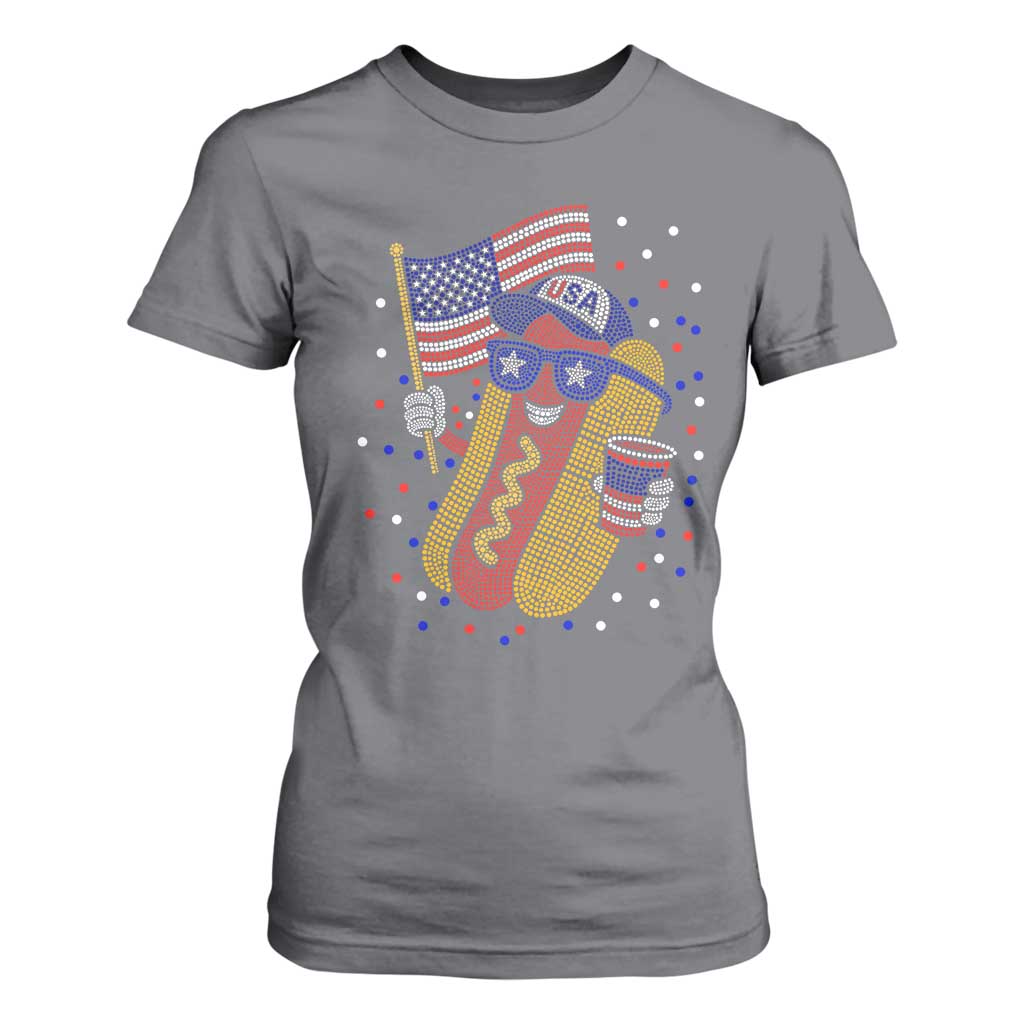 International Dot Day Hotdog T Shirt For Women Red White Blue Polka Dots