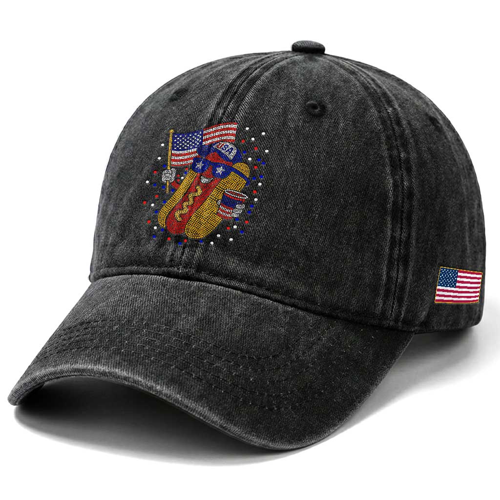 International Dot Day Hotdog Washed Cotton Baseball Cap Red White Blue Polka Dots