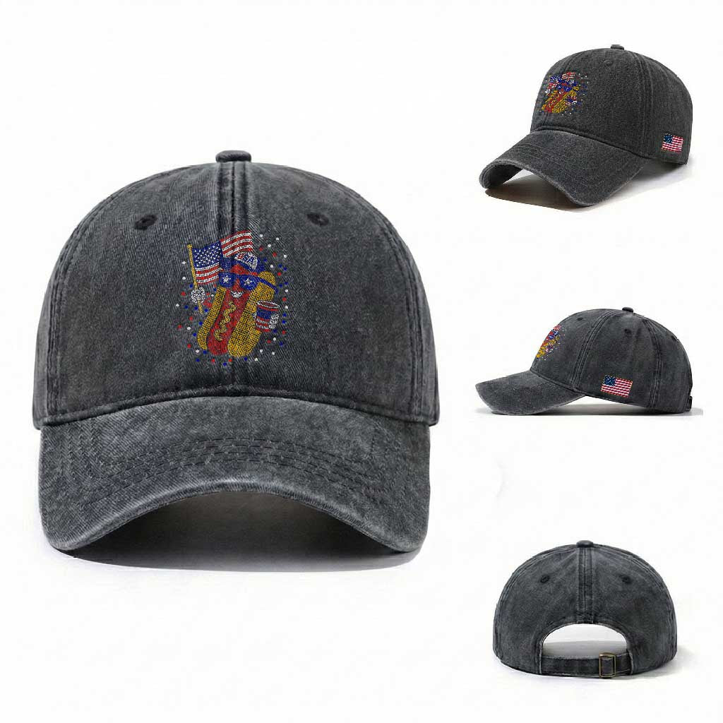 International Dot Day Hotdog Washed Cotton Baseball Cap Red White Blue Polka Dots