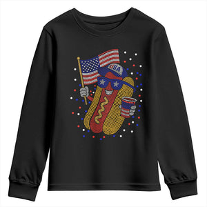 International Dot Day Hotdog Youth Sweatshirt Red White Blue Polka Dots
