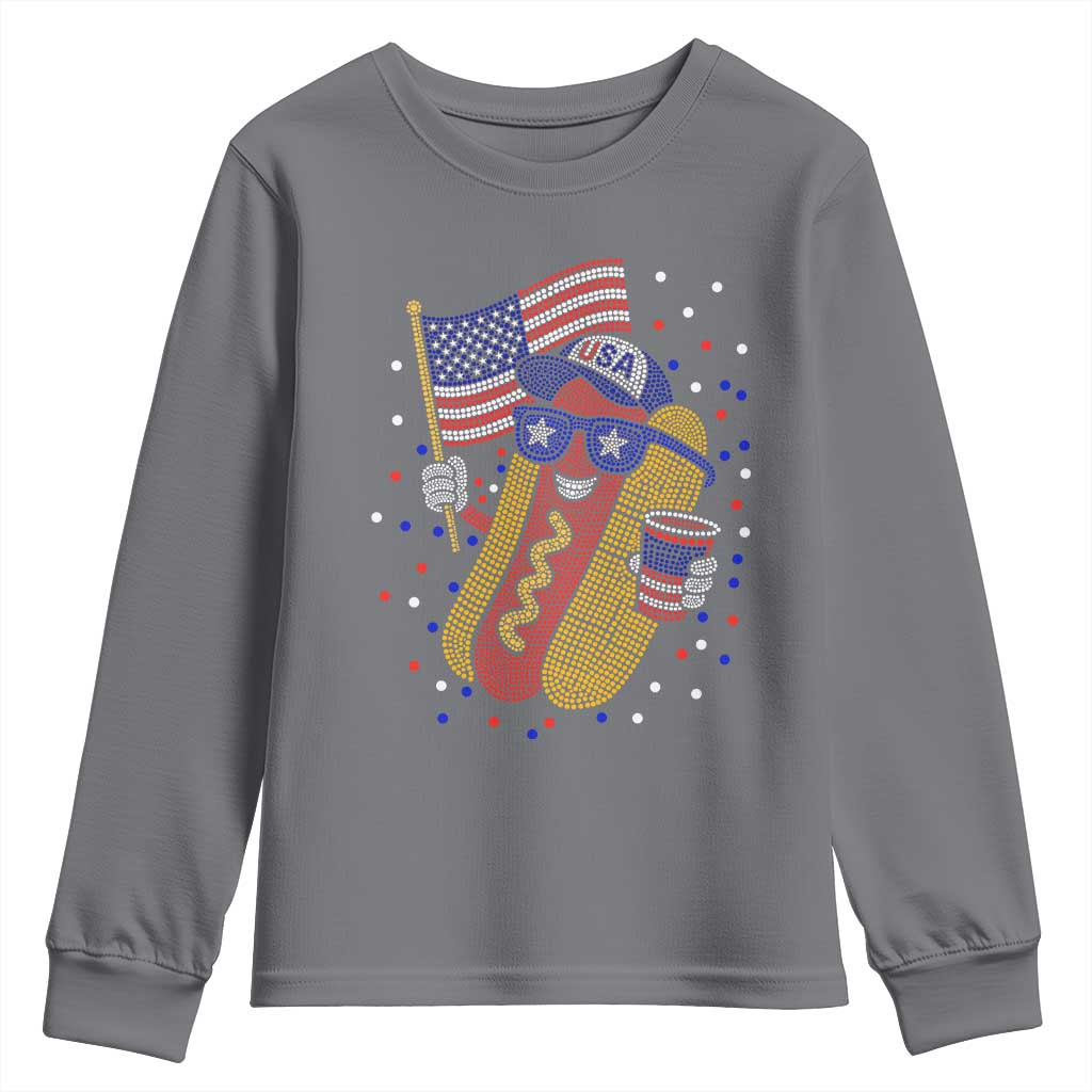 International Dot Day Hotdog Youth Sweatshirt Red White Blue Polka Dots