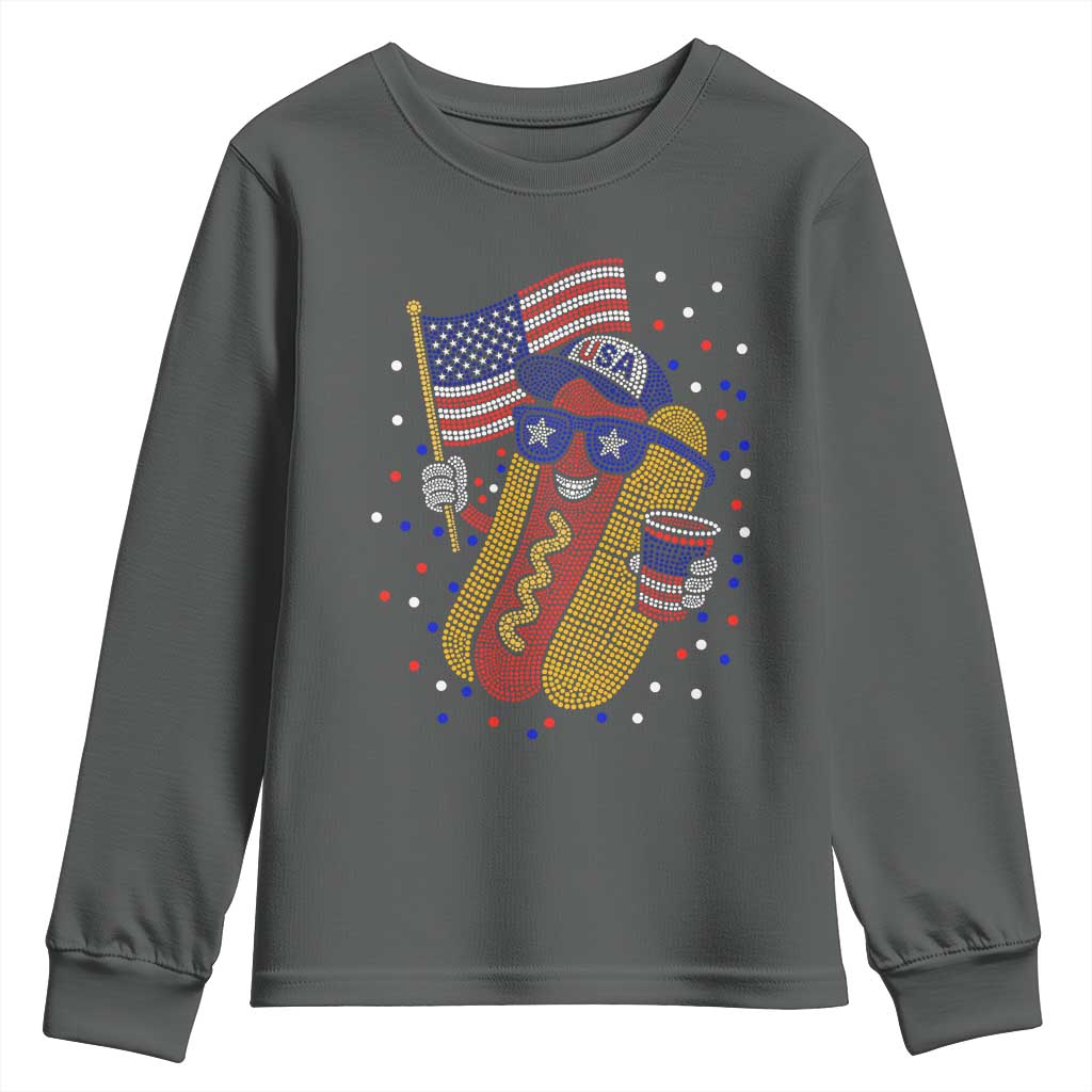 International Dot Day Hotdog Youth Sweatshirt Red White Blue Polka Dots