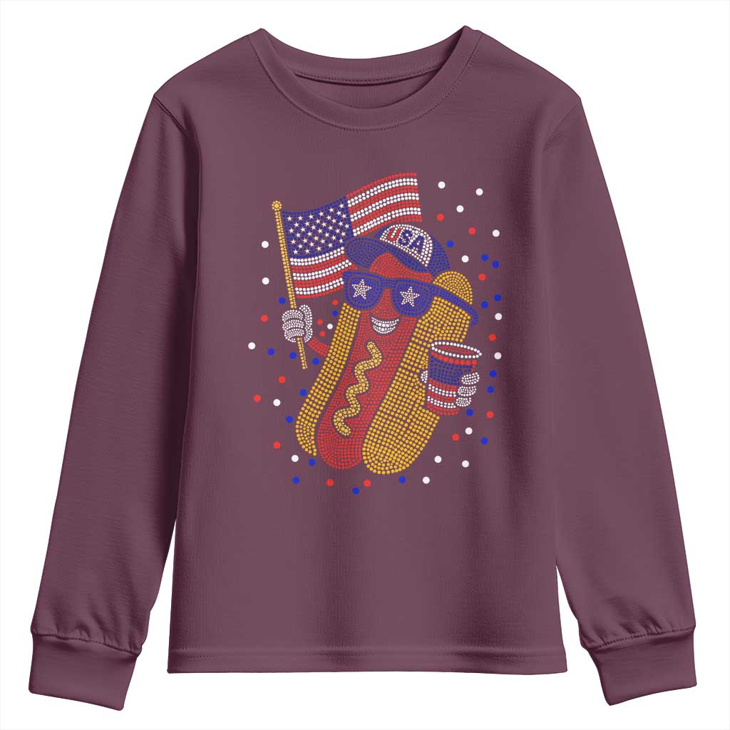 International Dot Day Hotdog Youth Sweatshirt Red White Blue Polka Dots