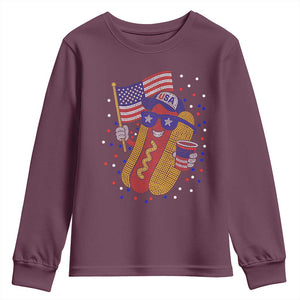 International Dot Day Hotdog Youth Sweatshirt Red White Blue Polka Dots