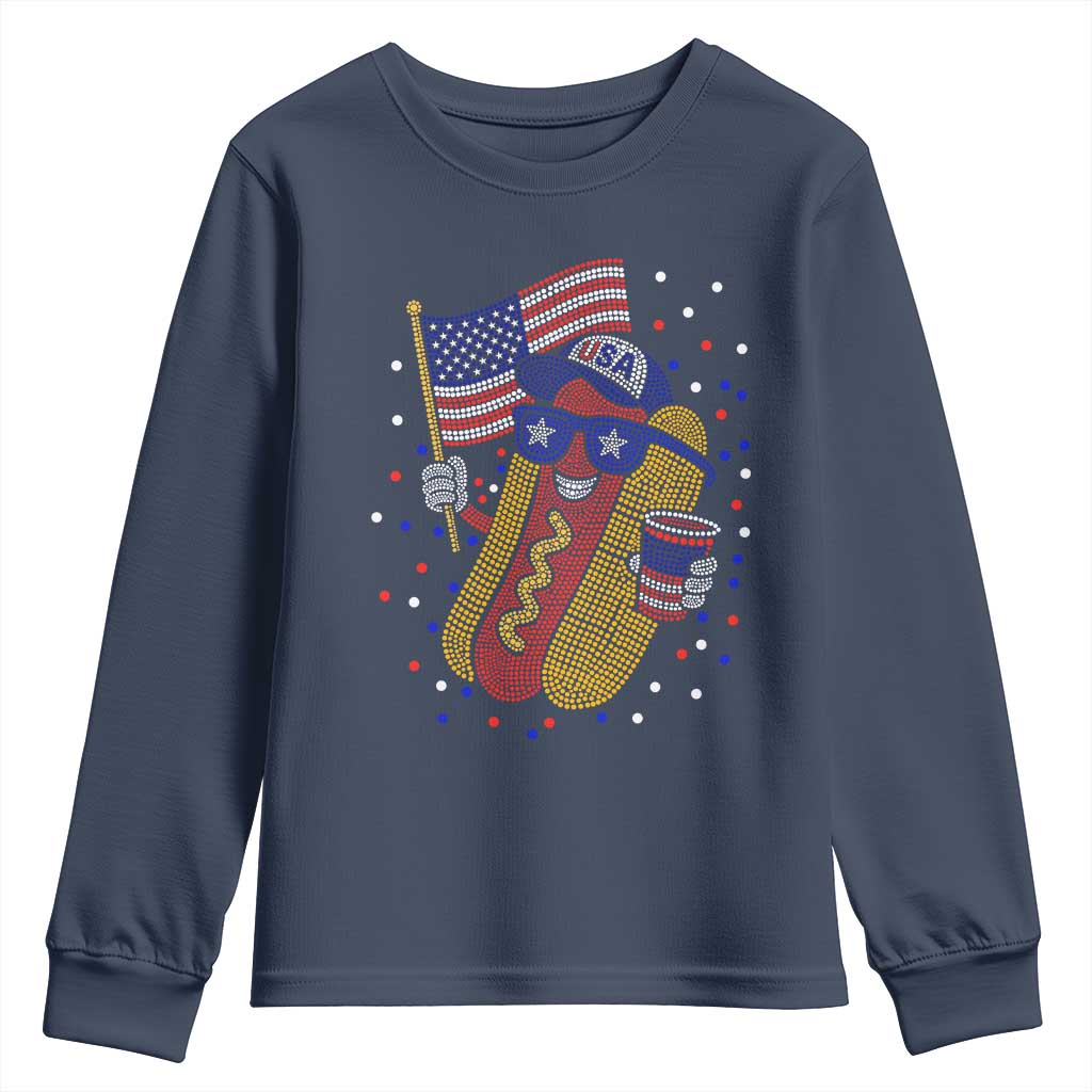 International Dot Day Hotdog Youth Sweatshirt Red White Blue Polka Dots