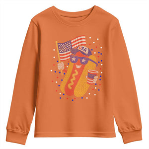 International Dot Day Hotdog Youth Sweatshirt Red White Blue Polka Dots