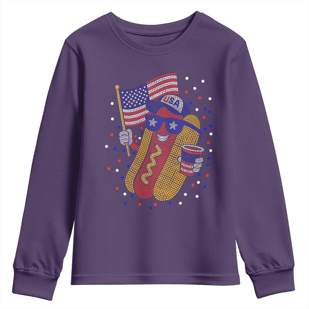International Dot Day Hotdog Youth Sweatshirt Red White Blue Polka Dots