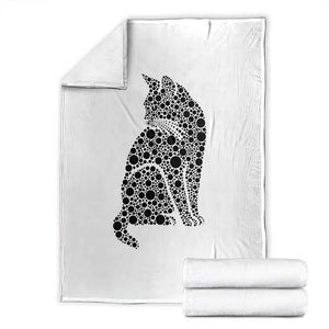 Polka Dot Black Cat Throw Blanket International Dot Day Gift