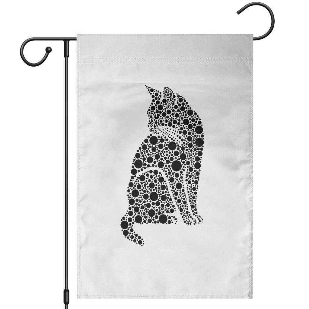 Polka Dot Black Cat Garden Flag International Dot Day Gift TS12 White Print Your Wear