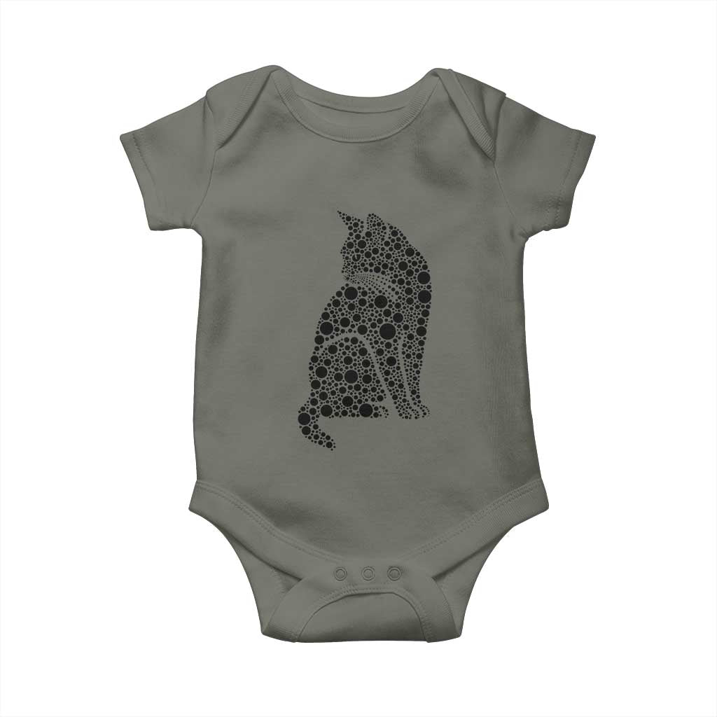 Polka Dot Black Cat Baby Onesie International Dot Day Gift