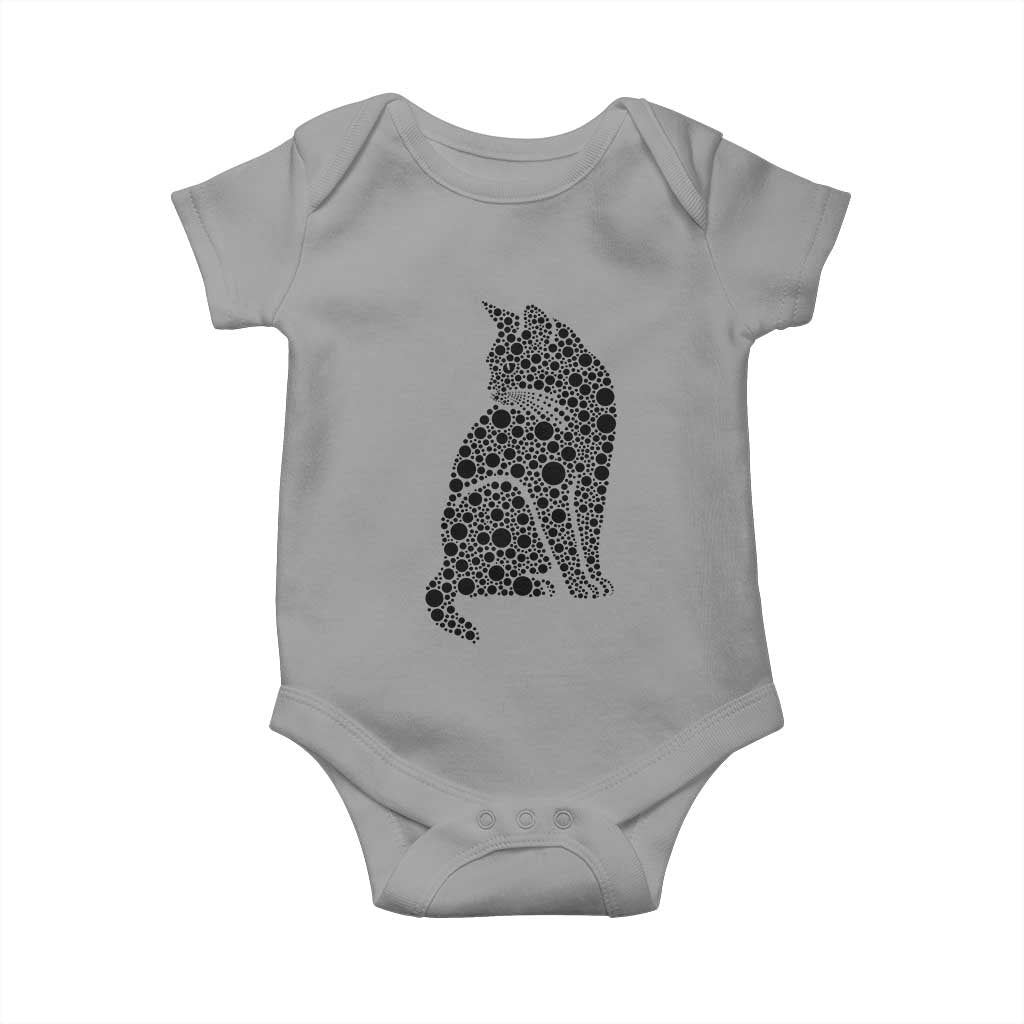 Polka Dot Black Cat Baby Onesie International Dot Day Gift