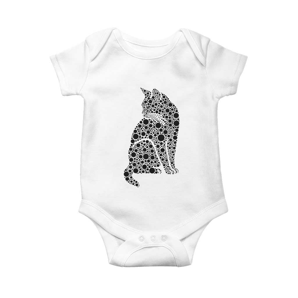 Polka Dot Black Cat Baby Onesie International Dot Day Gift TS12 White Print Your Wear