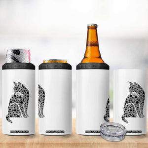 Polka Dot Black Cat 4 in 1 Can Cooler Tumbler International Dot Day Gift