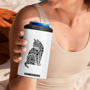 Polka Dot Black Cat 4 in 1 Can Cooler Tumbler International Dot Day Gift