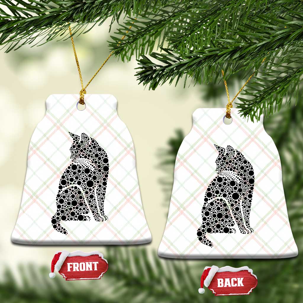 Polka Dot Black Cat Ceramic Ornament International Dot Day Gift