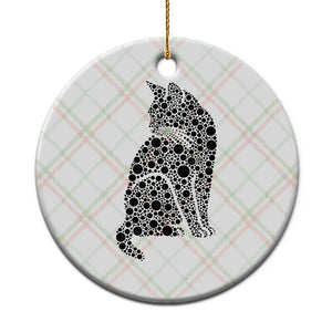 Polka Dot Black Cat Ceramic Ornament International Dot Day Gift