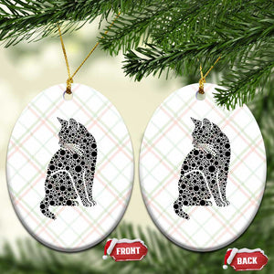 Polka Dot Black Cat Ceramic Ornament International Dot Day Gift
