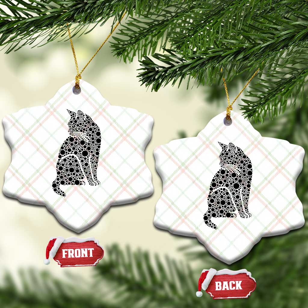 Polka Dot Black Cat Ceramic Ornament International Dot Day Gift