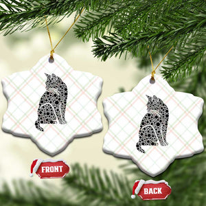 Polka Dot Black Cat Ceramic Ornament International Dot Day Gift