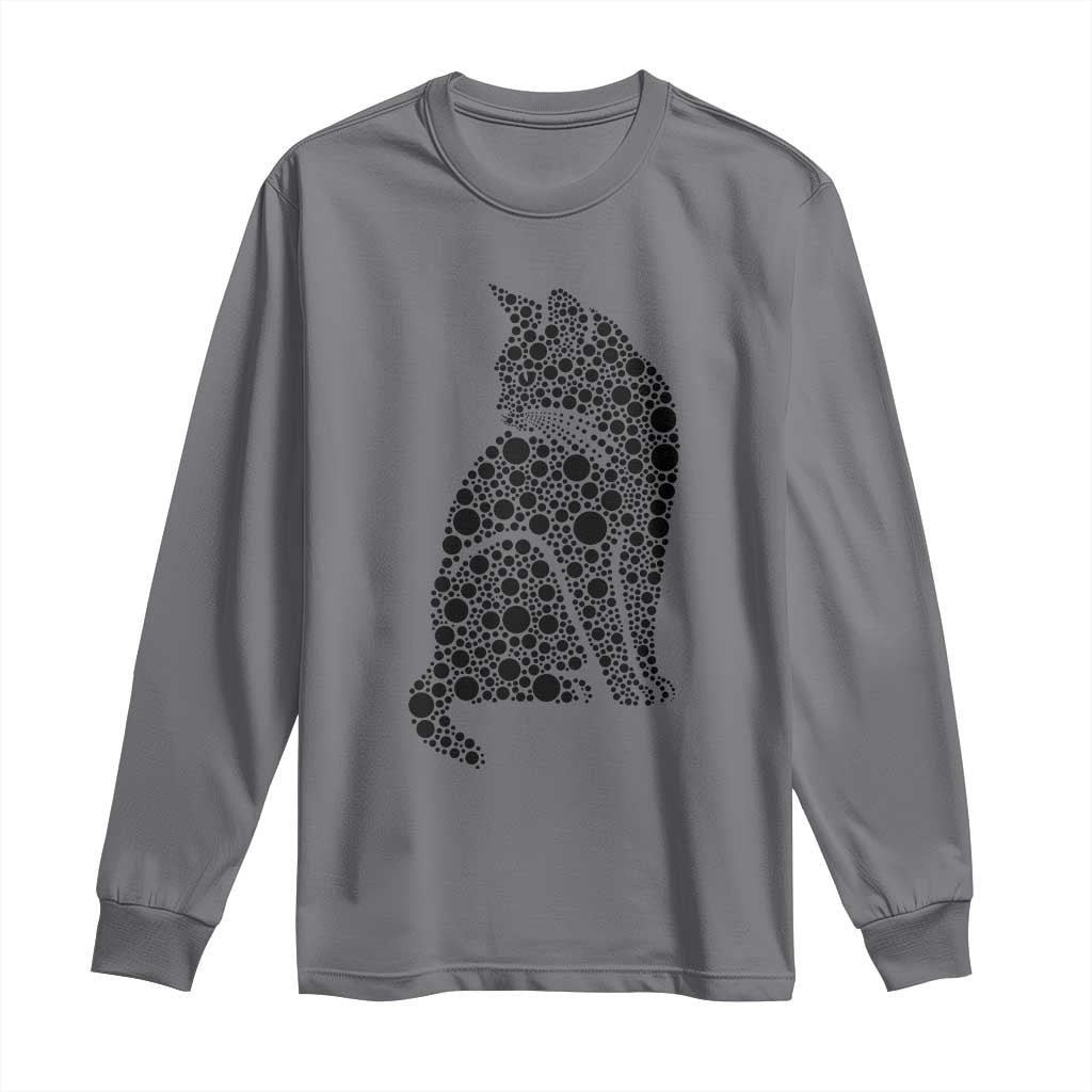 Polka Dot Black Cat Long Sleeve Shirt International Dot Day Gift