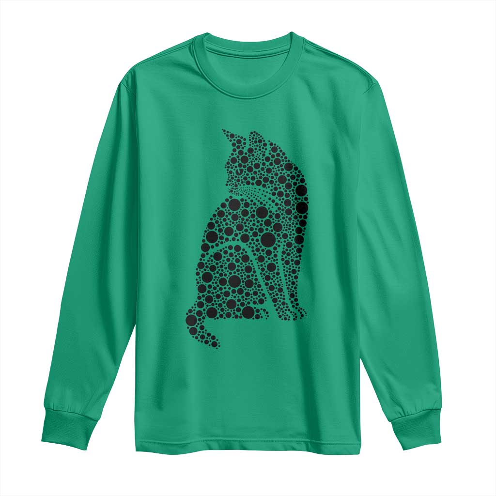 Polka Dot Black Cat Long Sleeve Shirt International Dot Day Gift