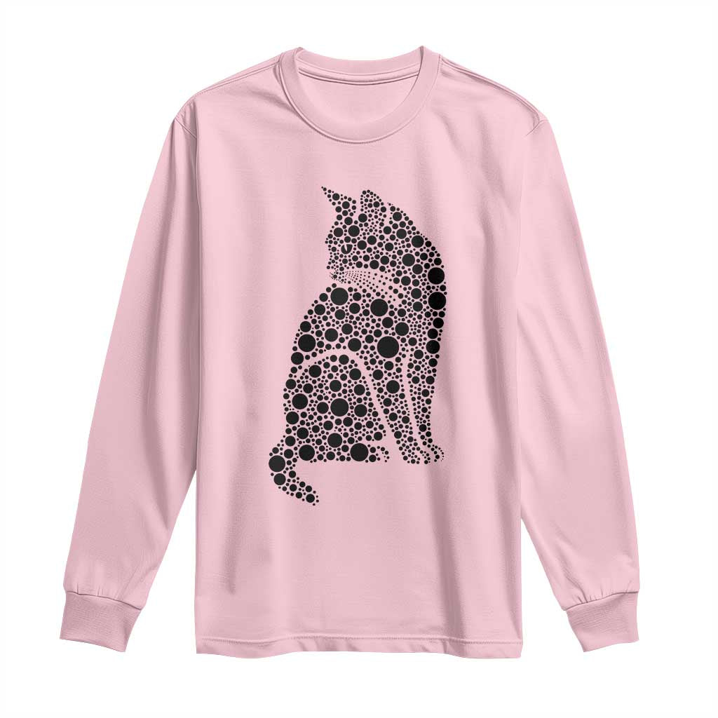 Polka Dot Black Cat Long Sleeve Shirt International Dot Day Gift