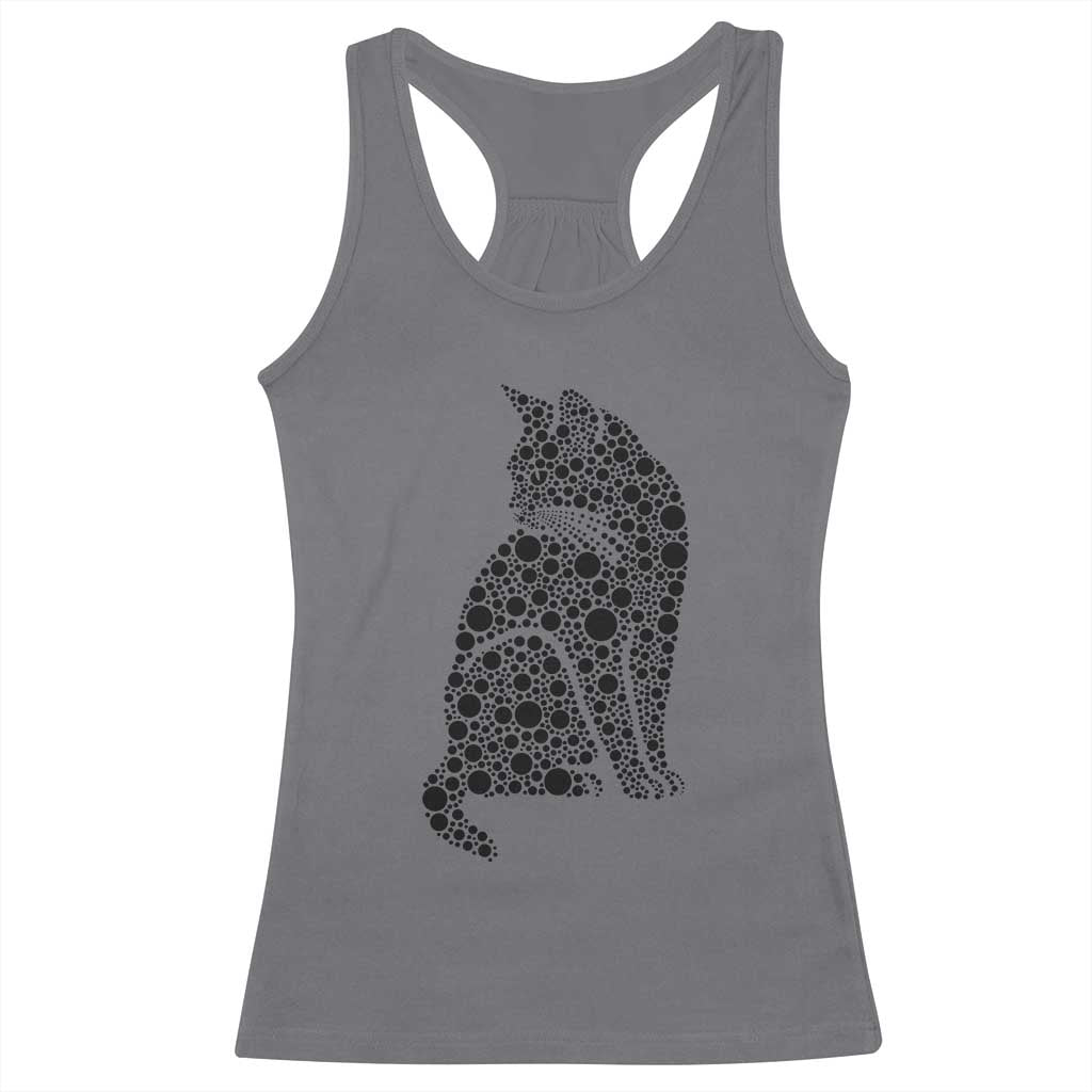 Polka Dot Black Cat Racerback Tank Top International Dot Day Gift