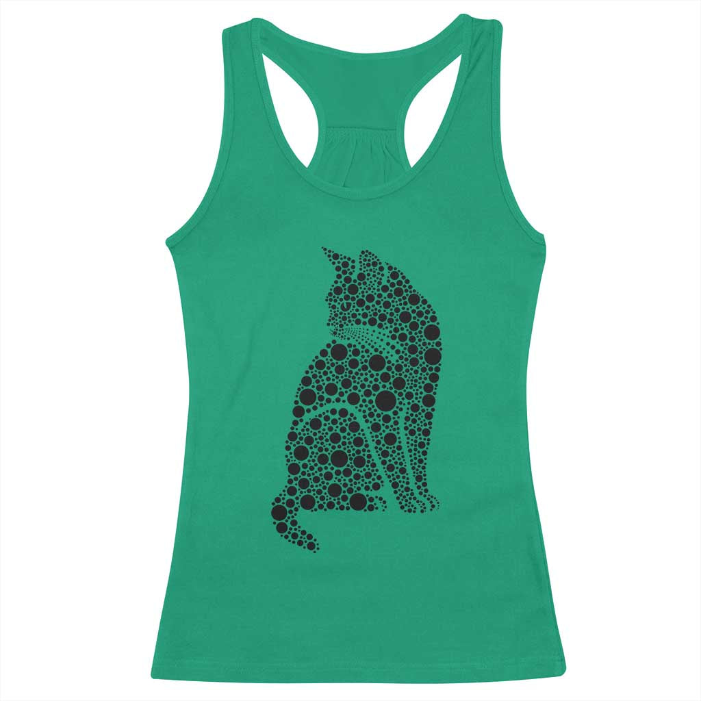 Polka Dot Black Cat Racerback Tank Top International Dot Day Gift