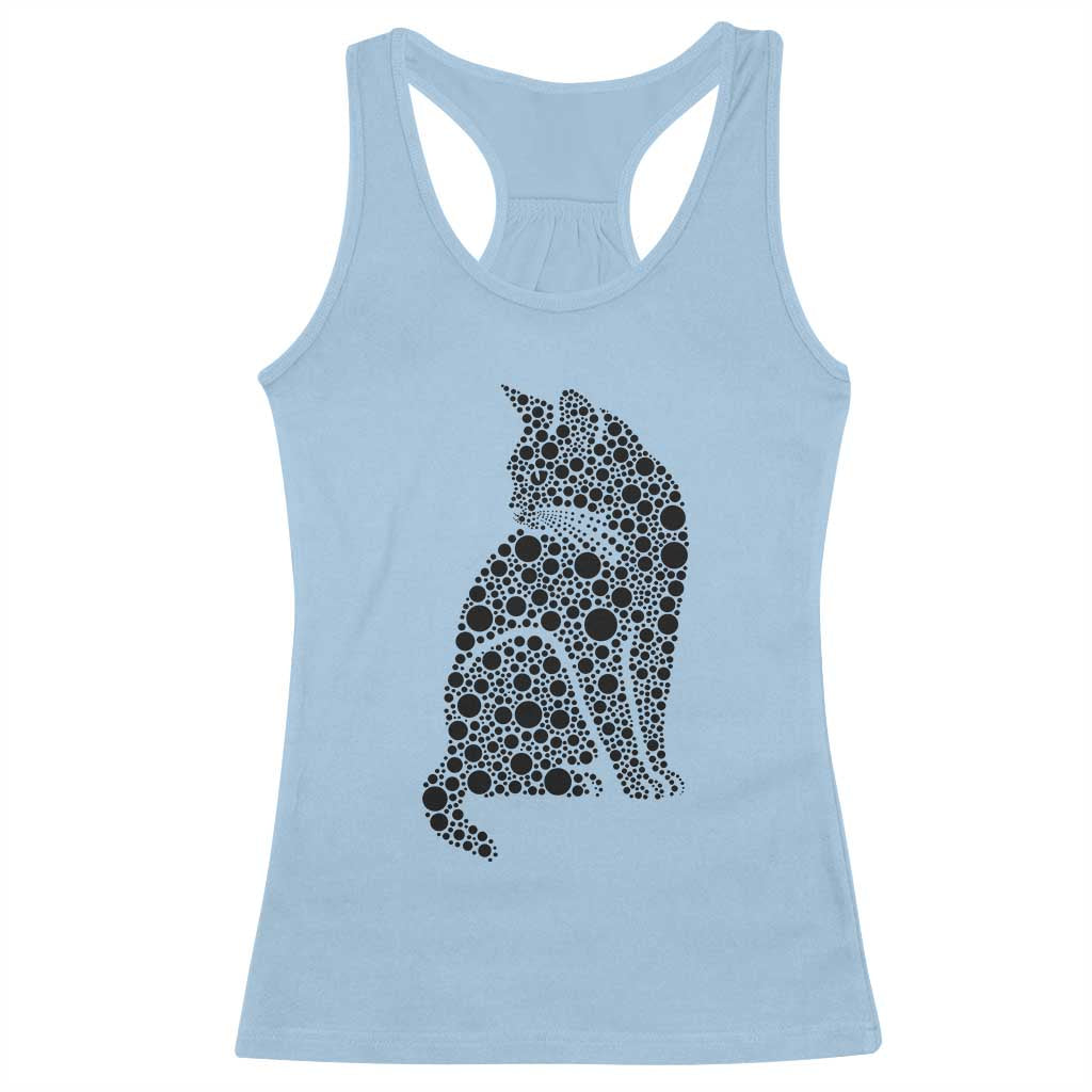 Polka Dot Black Cat Racerback Tank Top International Dot Day Gift