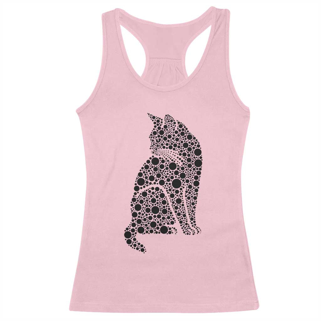 Polka Dot Black Cat Racerback Tank Top International Dot Day Gift
