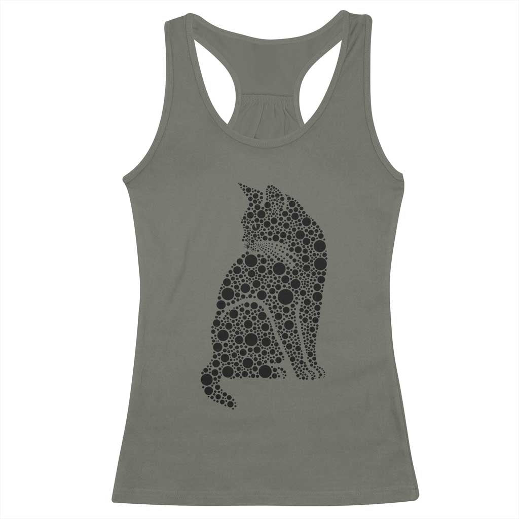 Polka Dot Black Cat Racerback Tank Top International Dot Day Gift