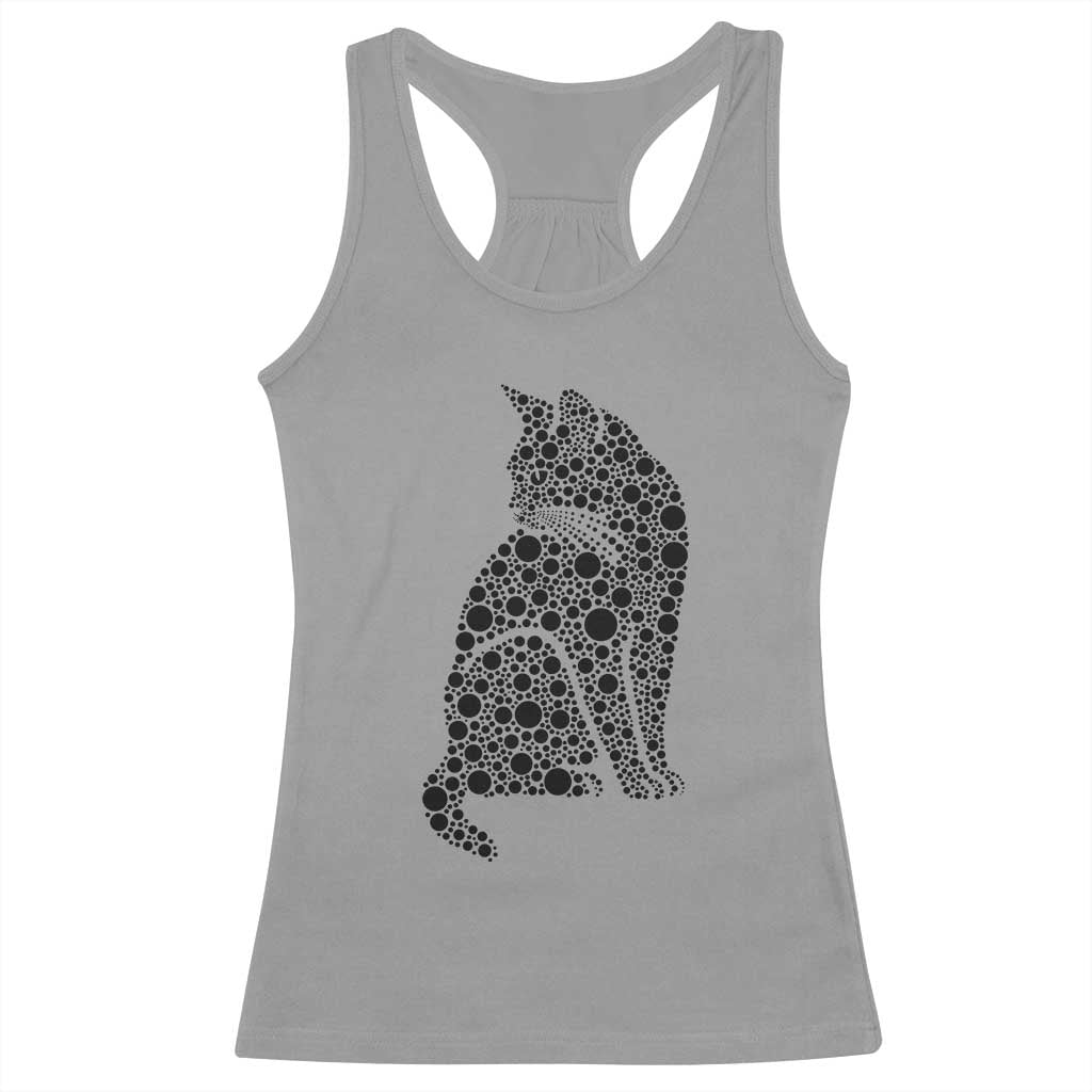 Polka Dot Black Cat Racerback Tank Top International Dot Day Gift