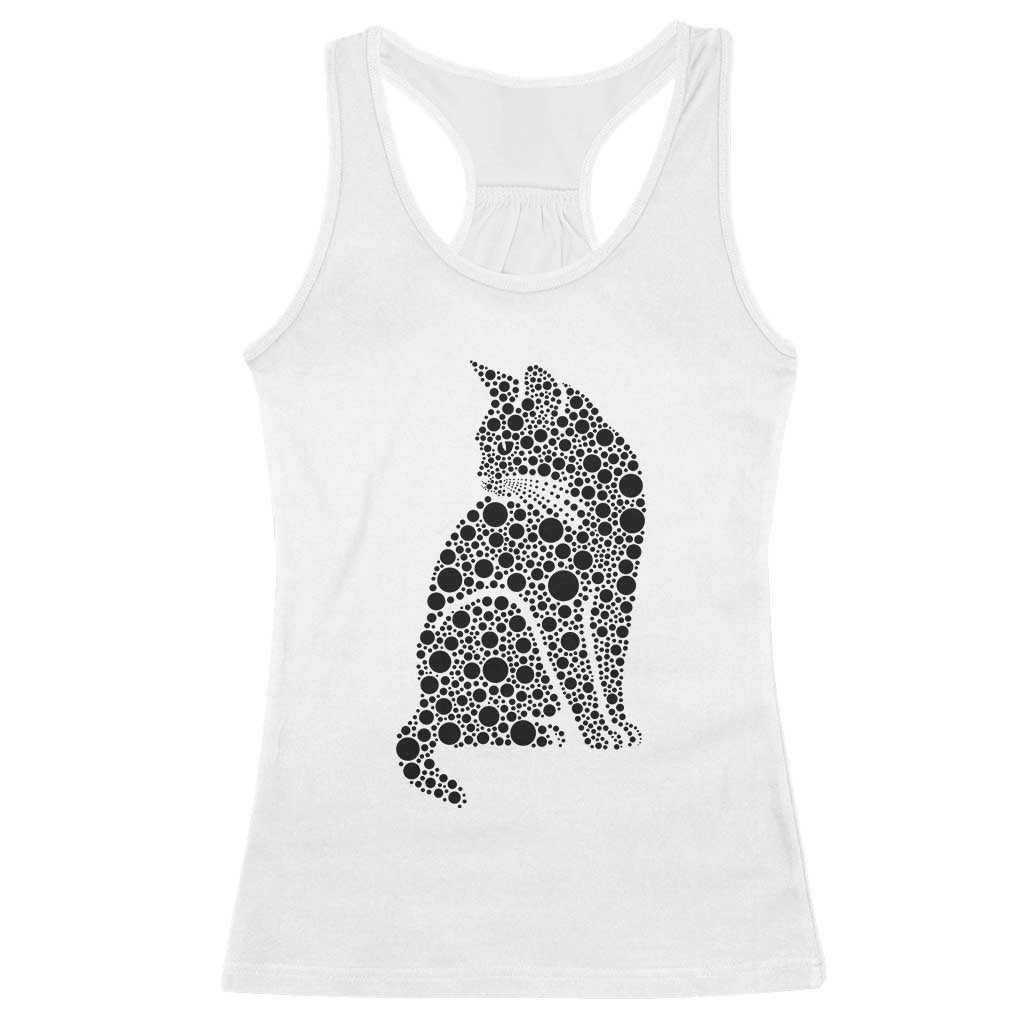 Polka Dot Black Cat Racerback Tank Top International Dot Day Gift TS12 White Print Your Wear