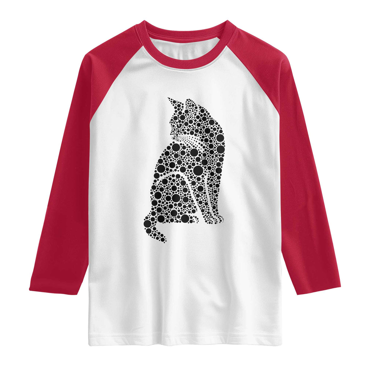 Polka Dot Black Cat Raglan Shirt International Dot Day Gift