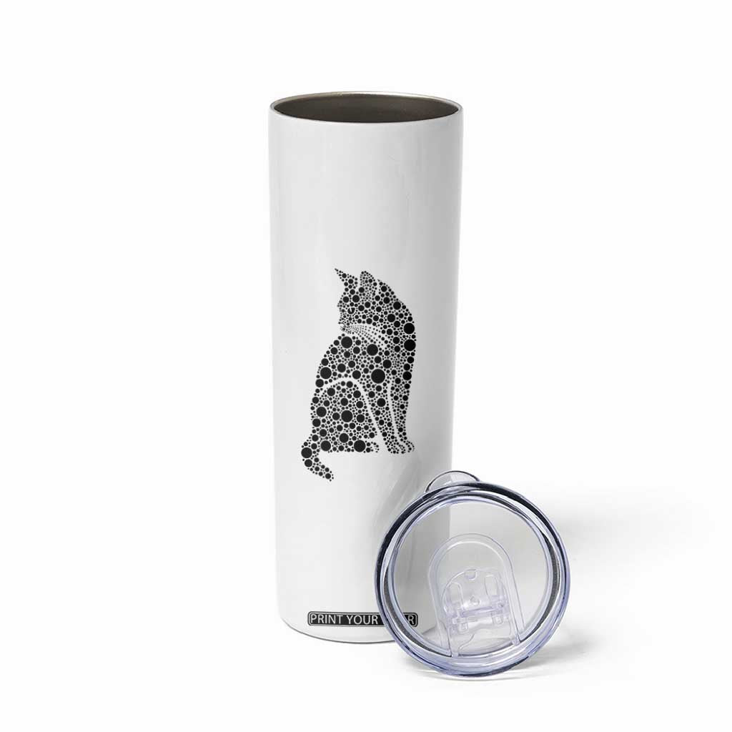 Polka Dot Black Cat Skinny Tumbler International Dot Day Gift