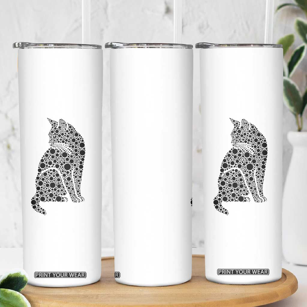 Polka Dot Black Cat Skinny Tumbler International Dot Day Gift